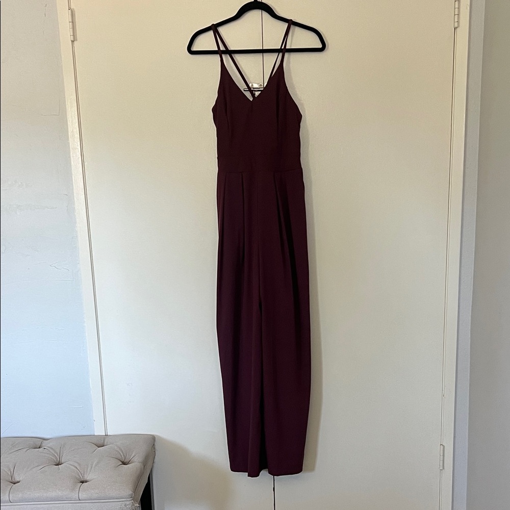 HALARA Burgundy Wide Leg Jumpsuit